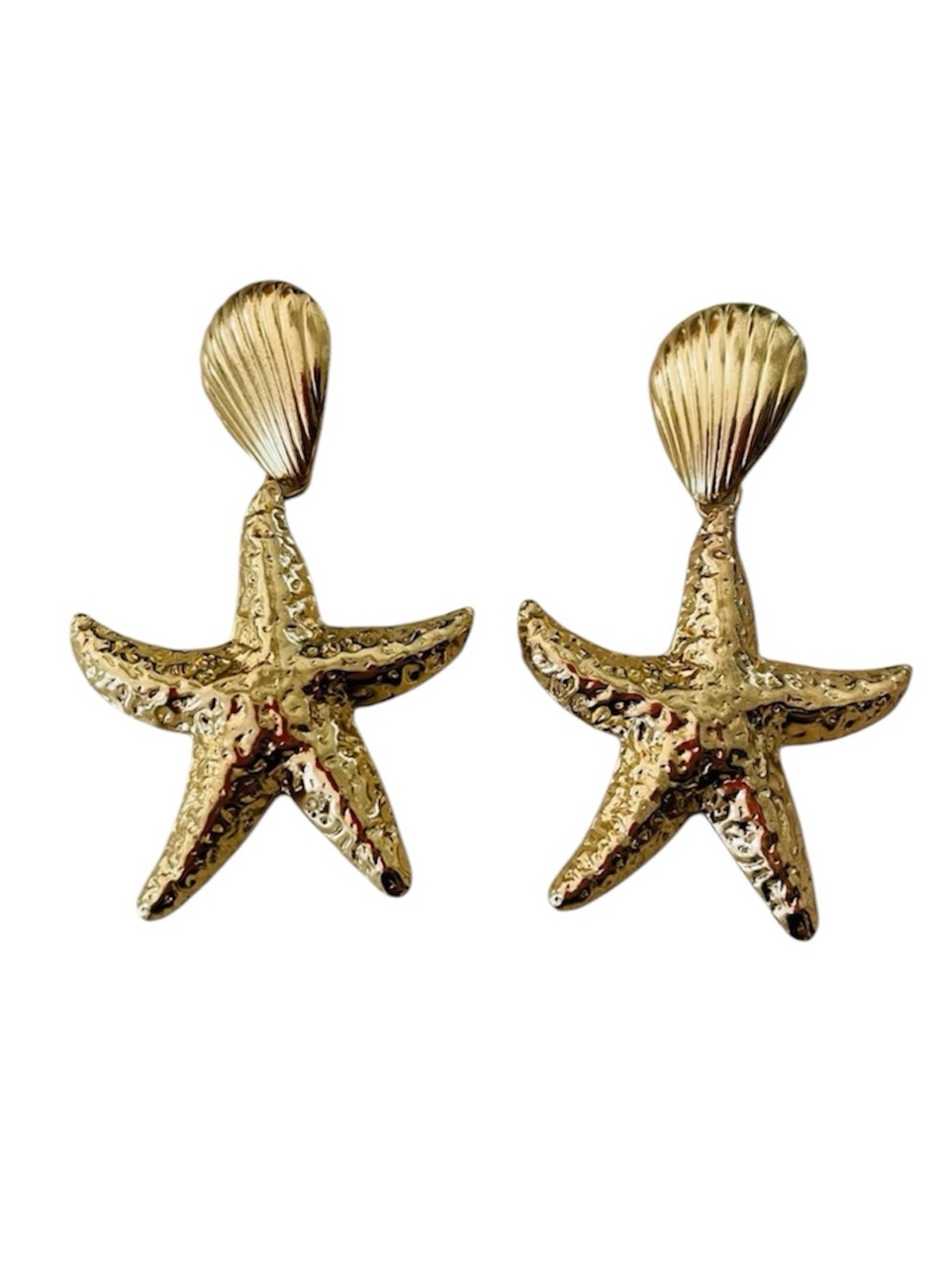 Gold Starfish Drop Earrings Women Jewelry Accessories